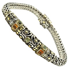 John Hardy Sterling Silver Citrine and Peridot Bracelet
