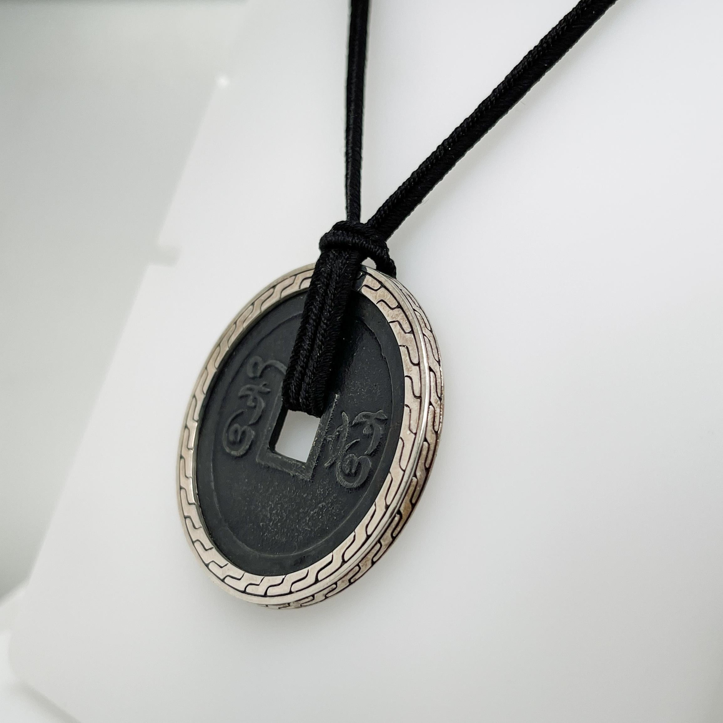 John Hardy Sterlingsilber Klassische antike Münze Amulet oder Halskette für Damen oder Herren