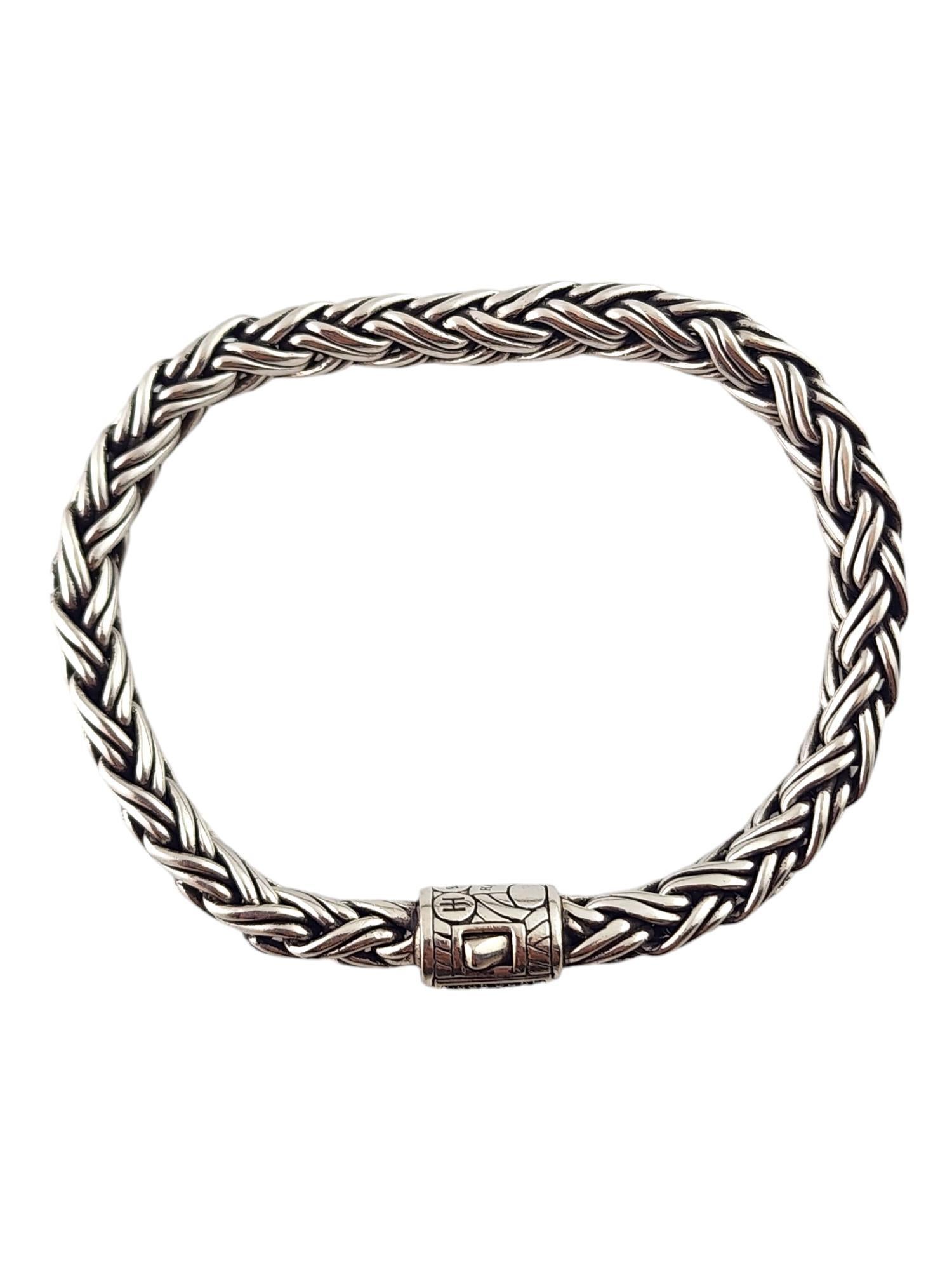 Round Cut John Hardy Sterling Silver Classic Black Sapphire Chain Bracelet #18599