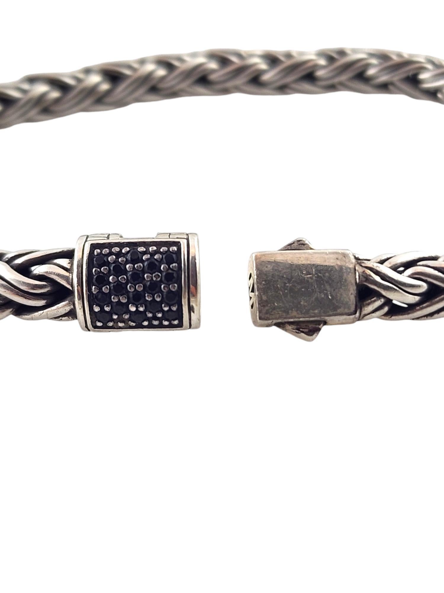 Women's John Hardy Sterling Silver Classic Black Sapphire Chain Bracelet #18599