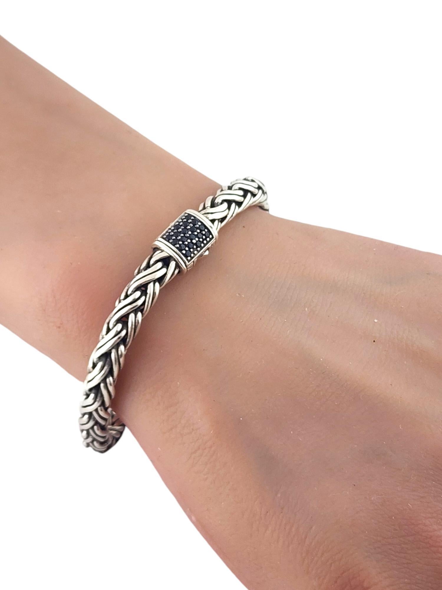 John Hardy Sterling Silver Classic Black Sapphire Chain Bracelet #18599 2