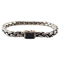 John Hardy Sterling Silver Classic Black Sapphire Chain Bracelet #18599