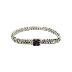 John Hardy Sterling Silver Classic Chain Amethyst Pave Icon Bracelet