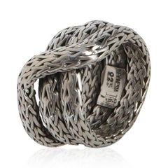 John Hardy Sterling Silver  Classic Chain Crossover Ring