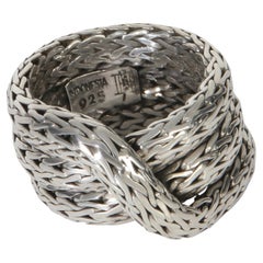 John Hardy Sterling Silver  Classic Chain Crossover Ring