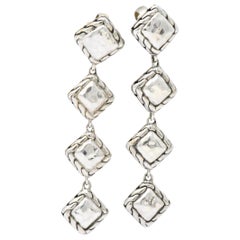 John Hardy Sterling Silver Classic Chain Sugarloaf Drop Earrings