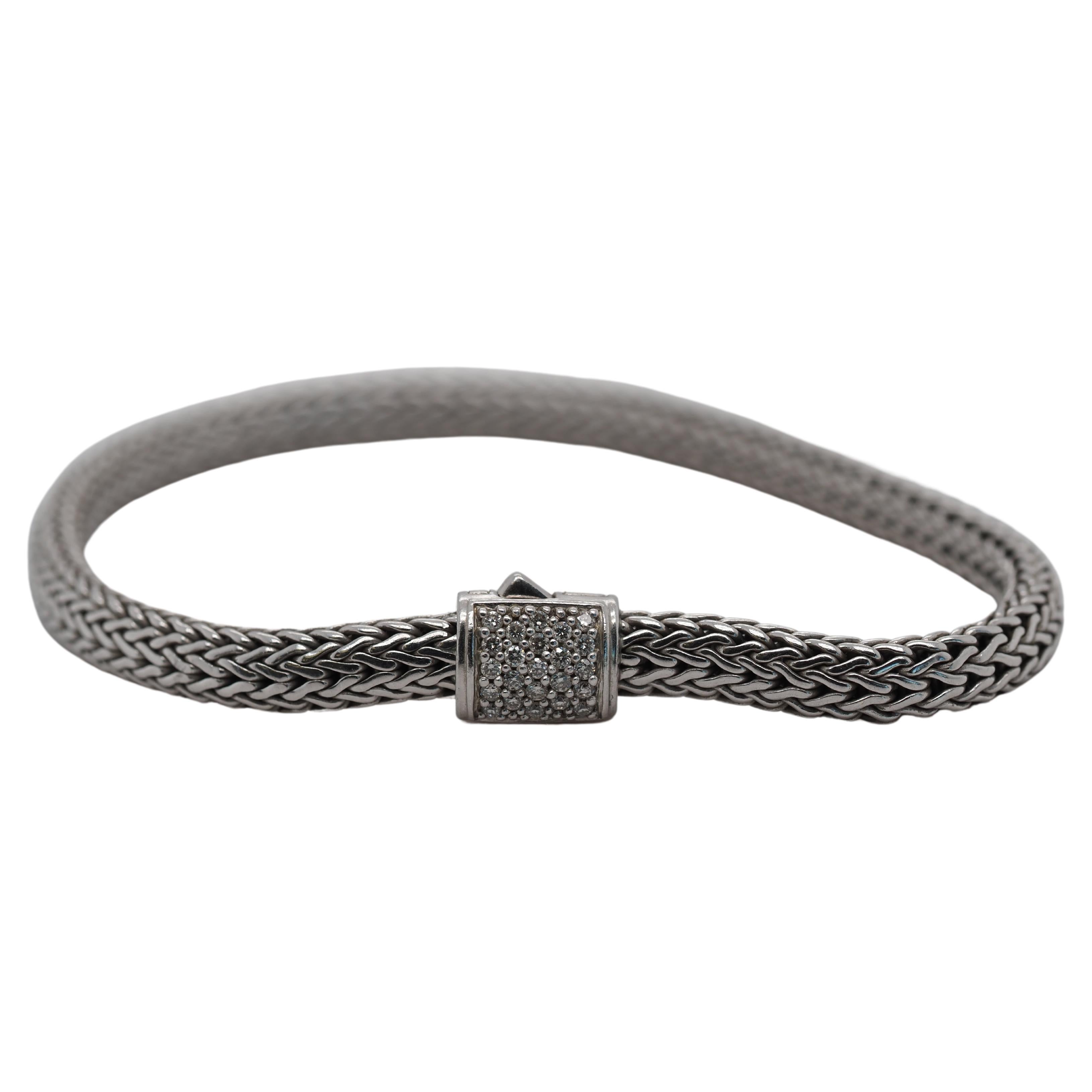 John Hardy Bracelet en argent sterling et diamants