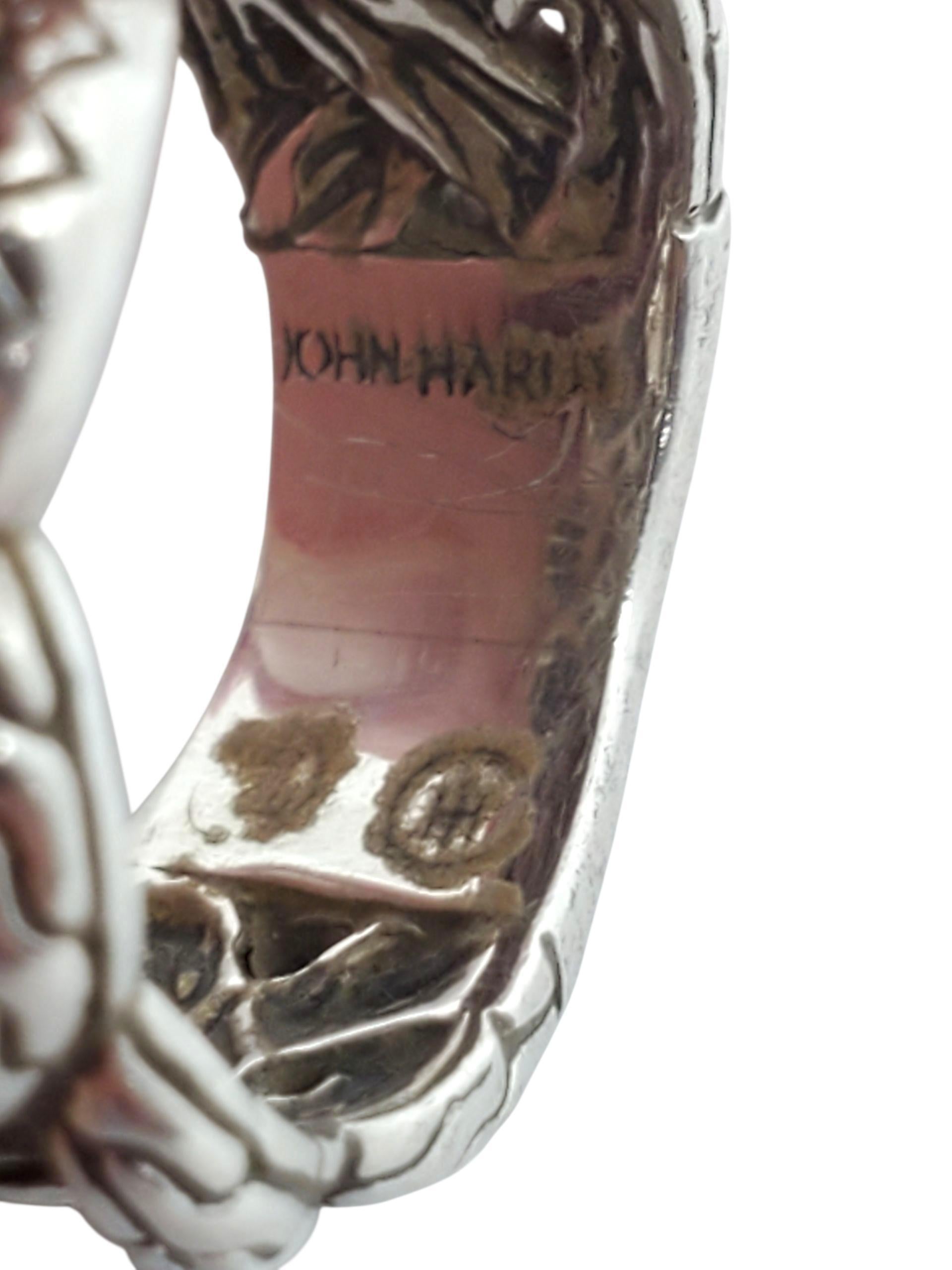 John Hardy Anello con nodo intrecciato e diamante in argento sterling misura 6,25 #23610 in vendita 2