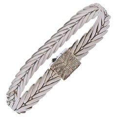 John Hardy Sterling Silver Diamond Modern Chain Bracelet