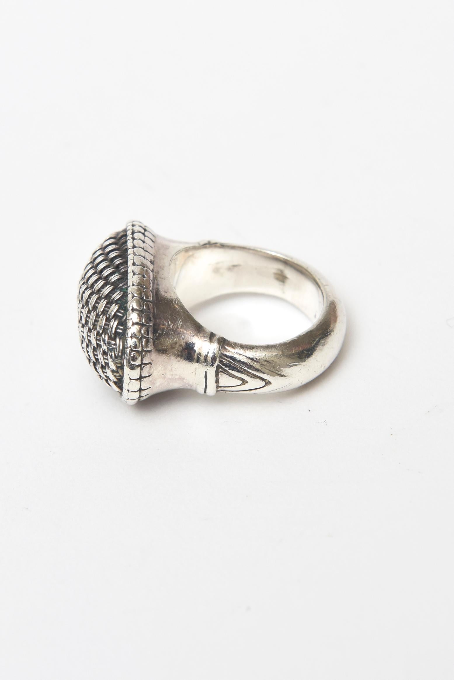 John Hardy Sterling Silver Dome Ring In Good Condition In North Miami, FL
