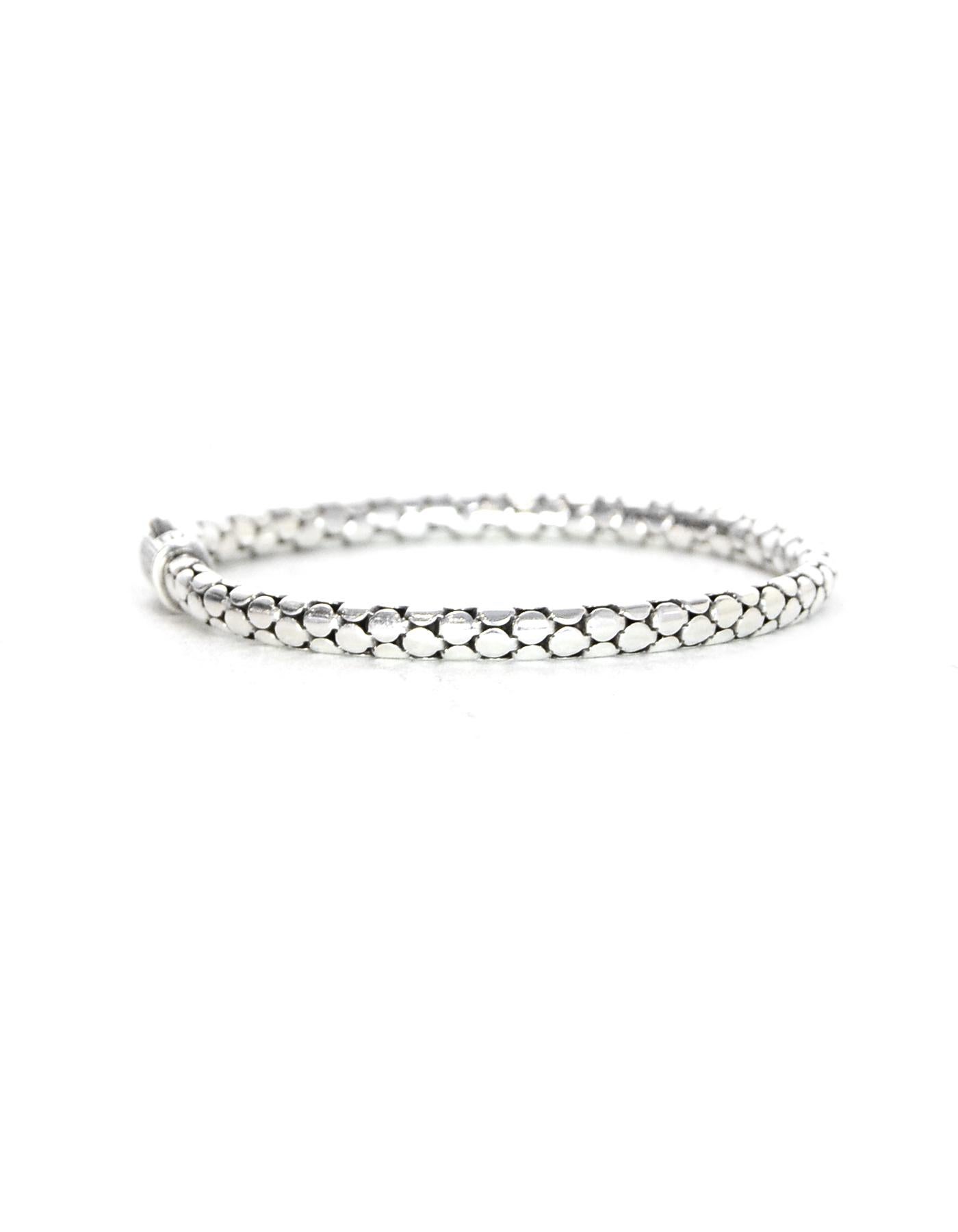 John Hardy Sterling Silver Dot Bracelet w/ Diamond Clasp In Excellent Condition In New York, NY