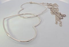Collar con colgante de doble corazón de plata de ley John Hardy, años 90