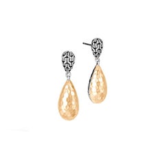 John Hardy Sterling Silver Drop Earring with Hammered Gold EZ94564