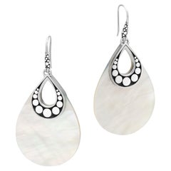 John Hardy Sterling Silver Drop Earring with White Mother of Pearl