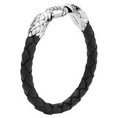 John Hardy, bracelet en cuir d'aigle en argent sterling - vente liquidée