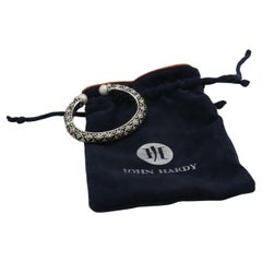 John Hardy Sterling Silver & Gold Dot Pearl Bangle Cuff Bracelet