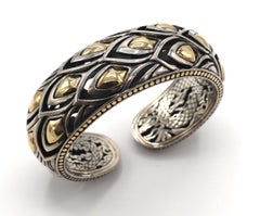 John Hardy Sterling Silver & Gold Naga Kick Cuff Dragon Scale Bracelet