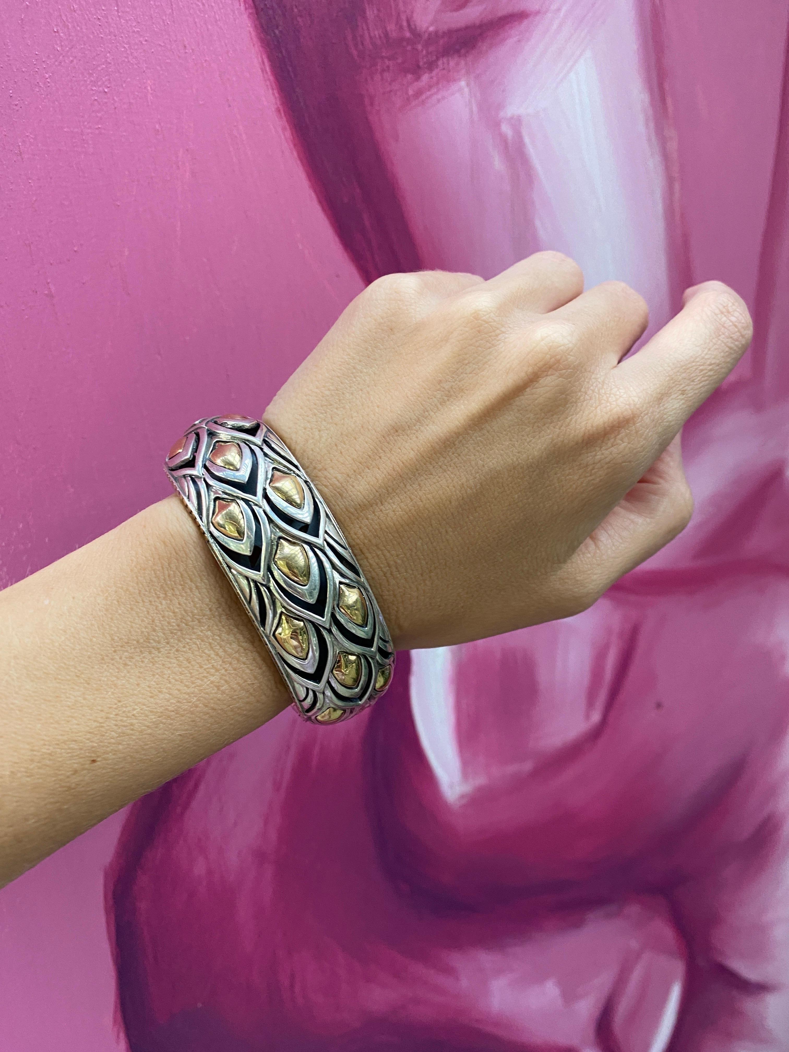 John Hardy Sterling Silver & Gold Naga Kick Cuff Dragon Scale Bracelet 4