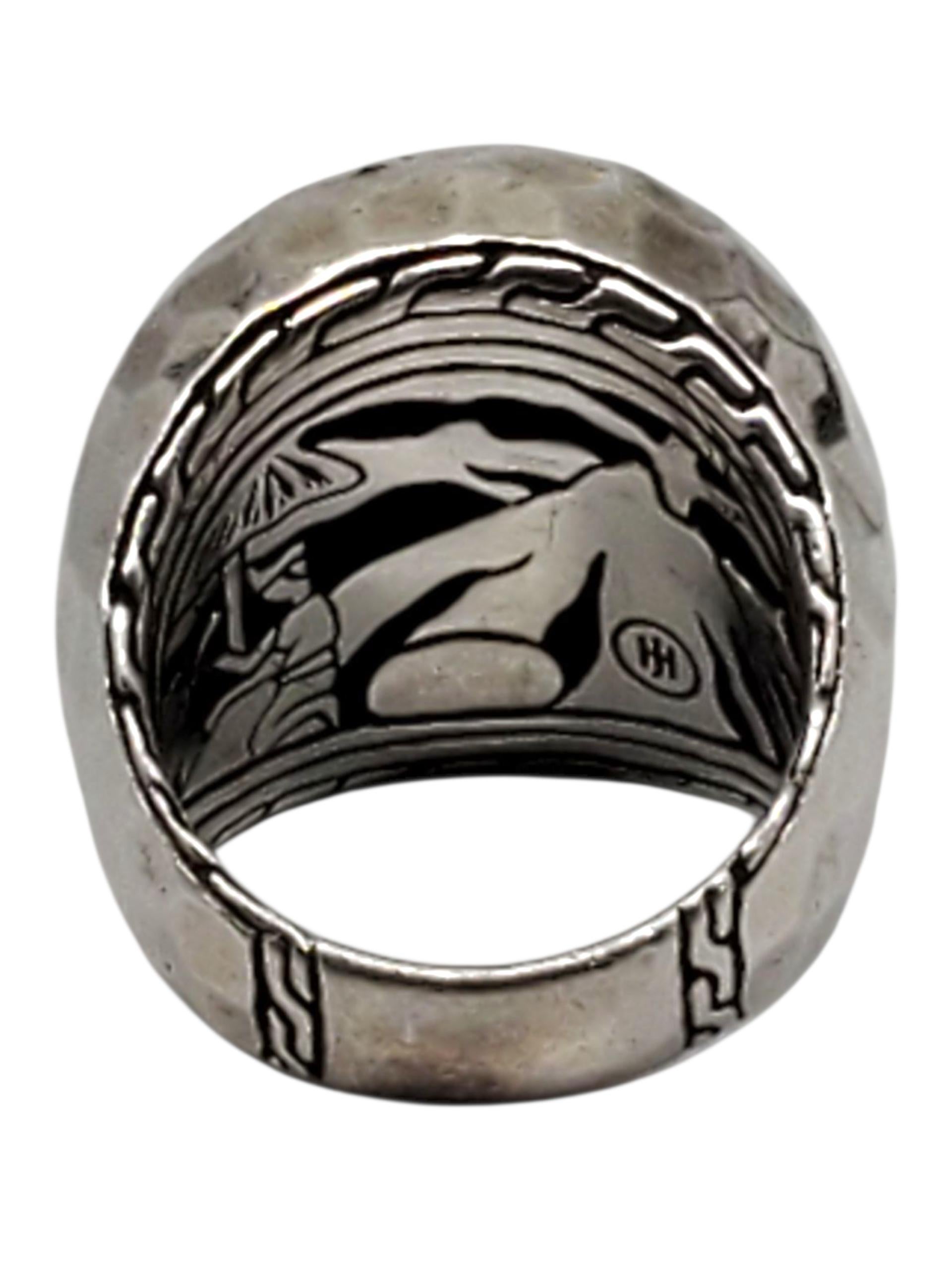 Contemporaneo John Hardy Anello a cupola in argento martellato misura 7,25 #23608 in vendita