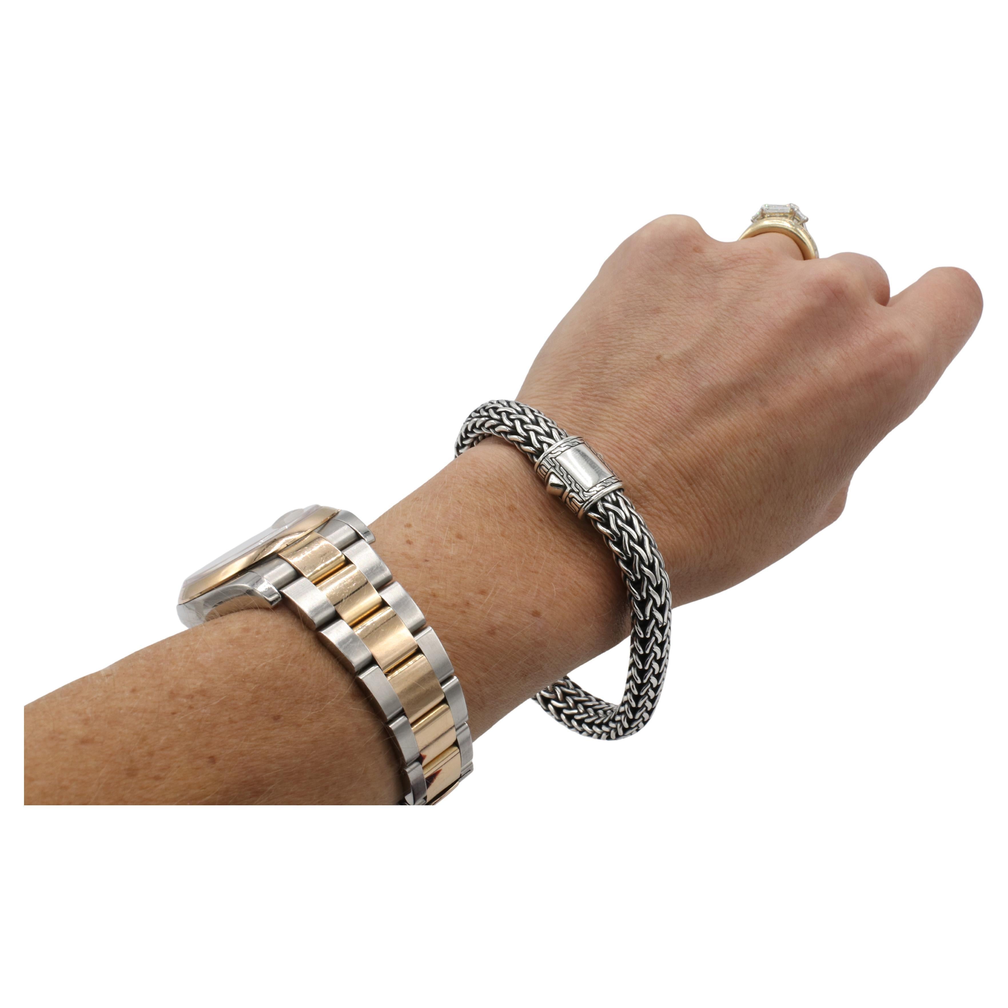 John Hardy Bracciale Icon Chain in argento Sterling a maglie intrecciate 10.5MM In condizioni ottime in vendita a  Baltimore, MD