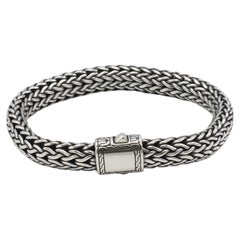 John Hardy Sterling Silver Icon Chain Mesh Woven Link Armband 10.5MM