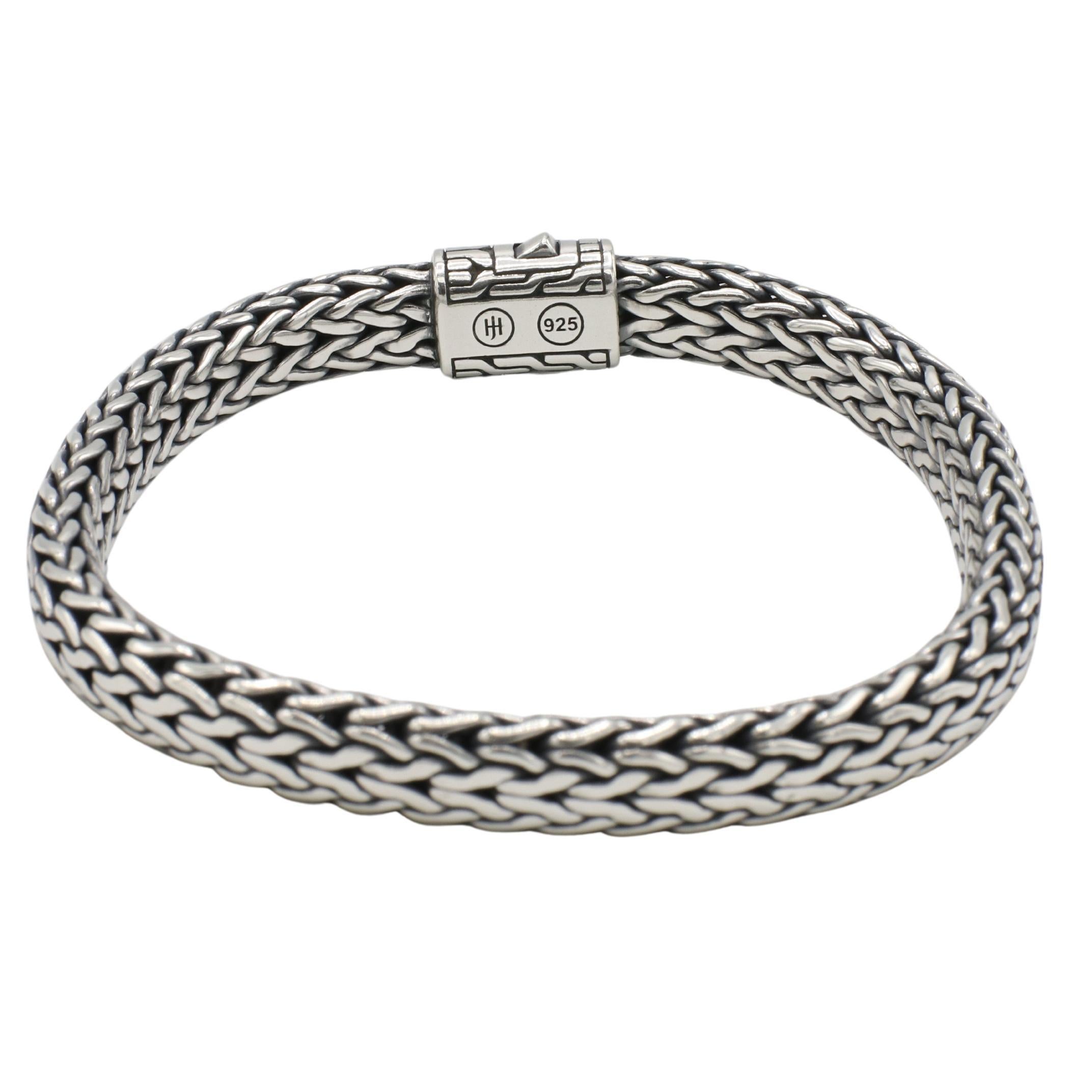 Moderne John Hardy Sterling Silver Icon Classic Woven Mesh Chain Link Bracelet 10MM en vente