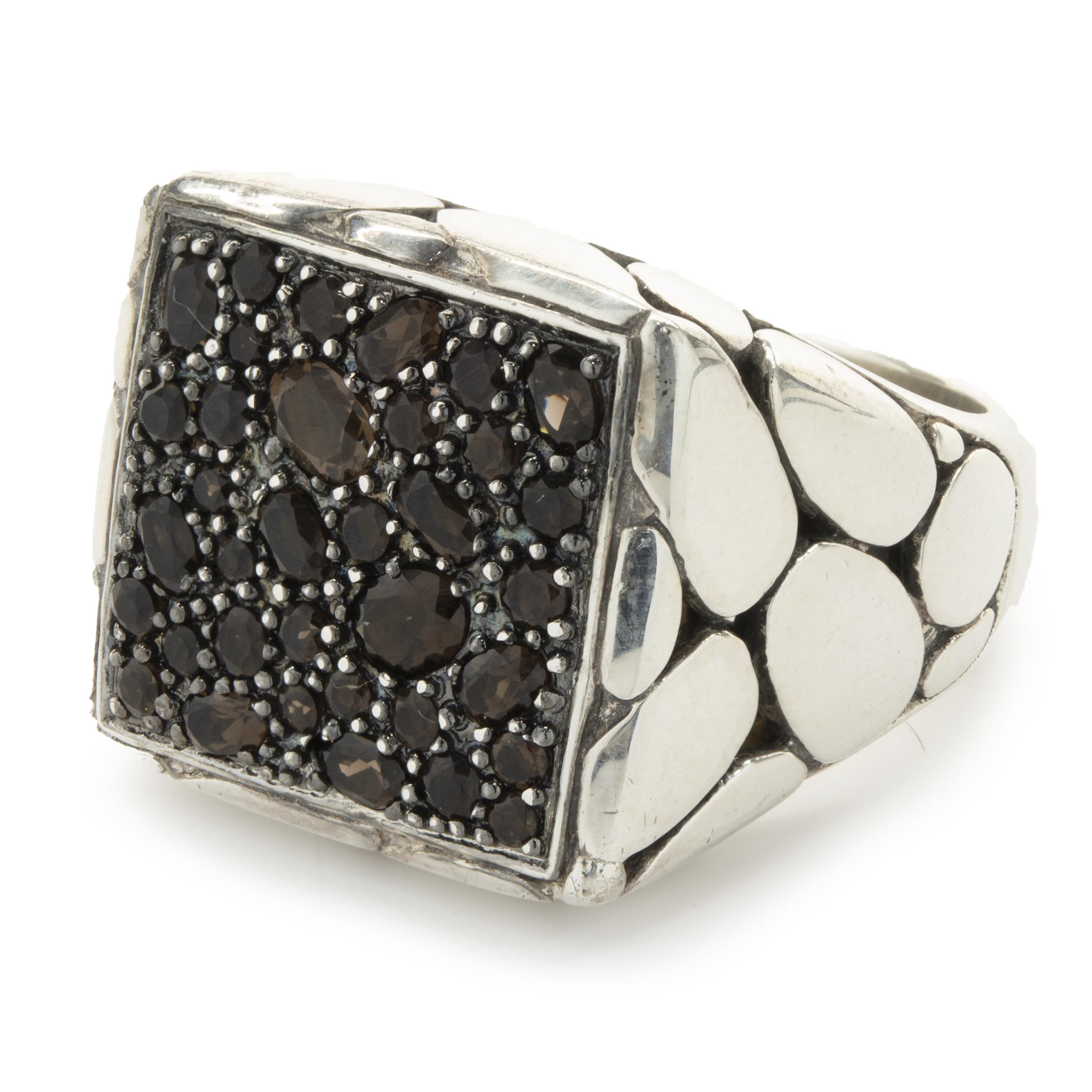 jai john hardy faceted stone marcasite sterling silver ring size 8