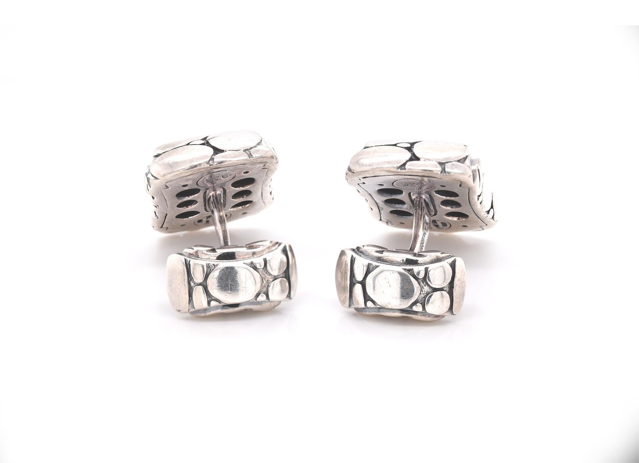 Men's John Hardy Sterling Silver Kali Pebbles Cufflinks