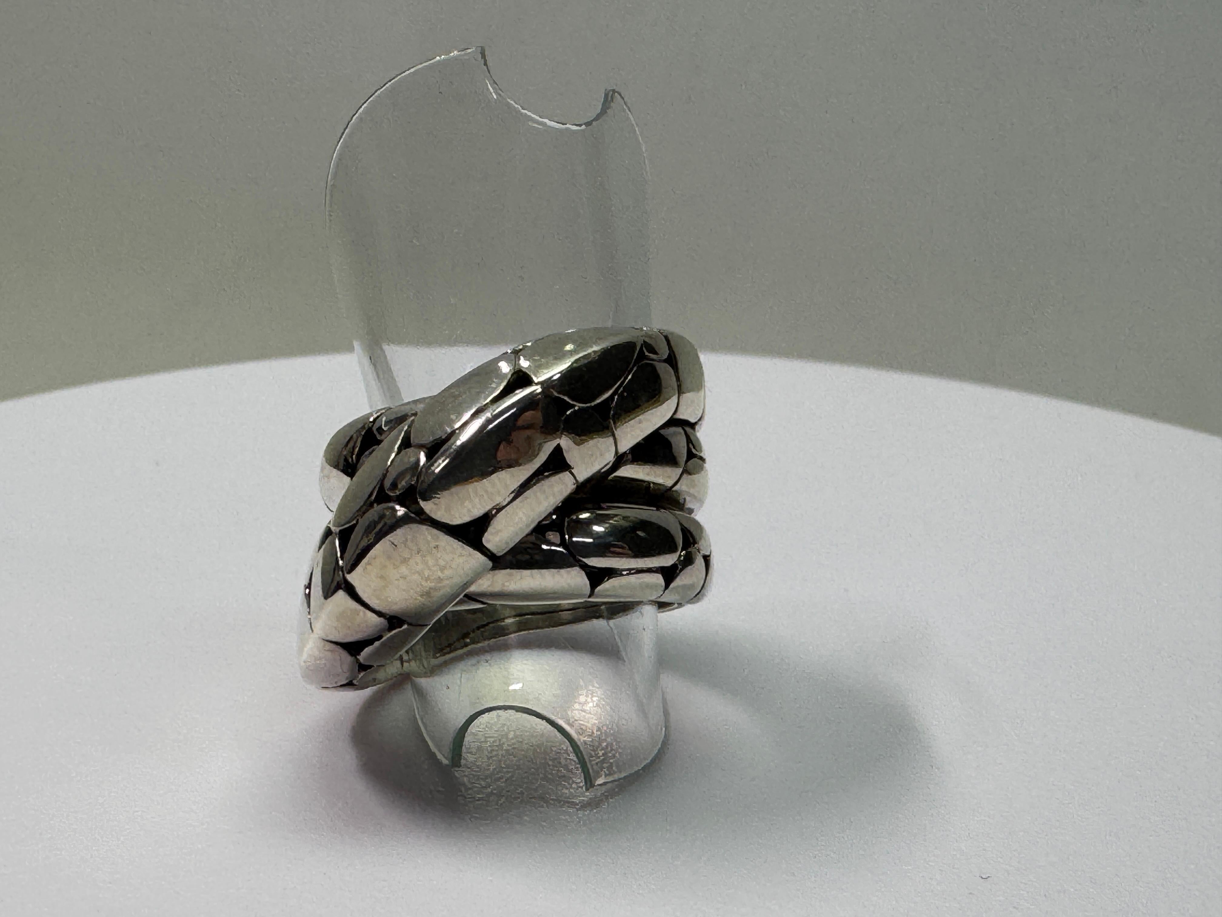 Contemporary John Hardy Sterling Silver Kali Twist Ring For Sale