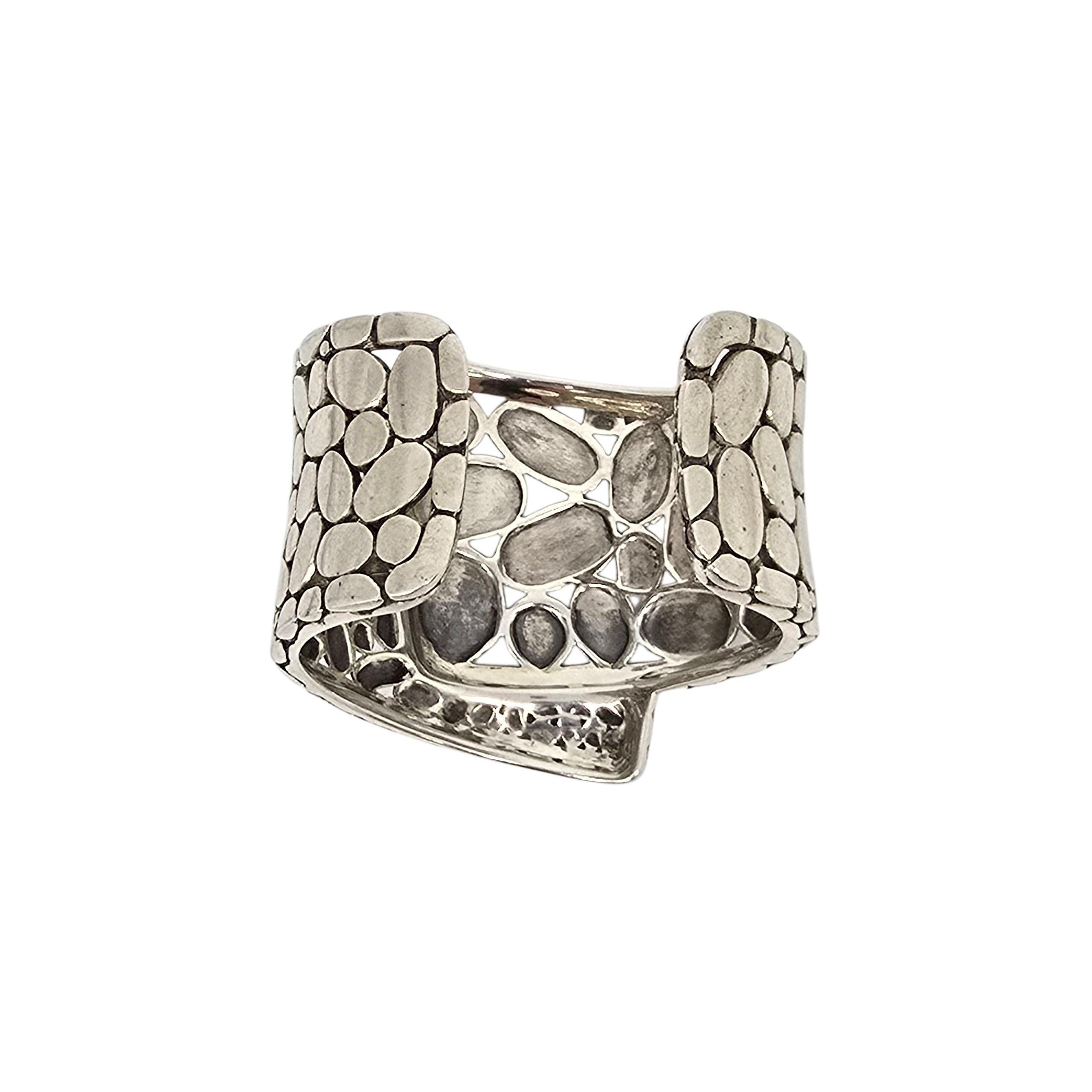 John Hardy Sterling Silver Kali Wide Overlap Cuff Bracelet #22278 For Sale 2
