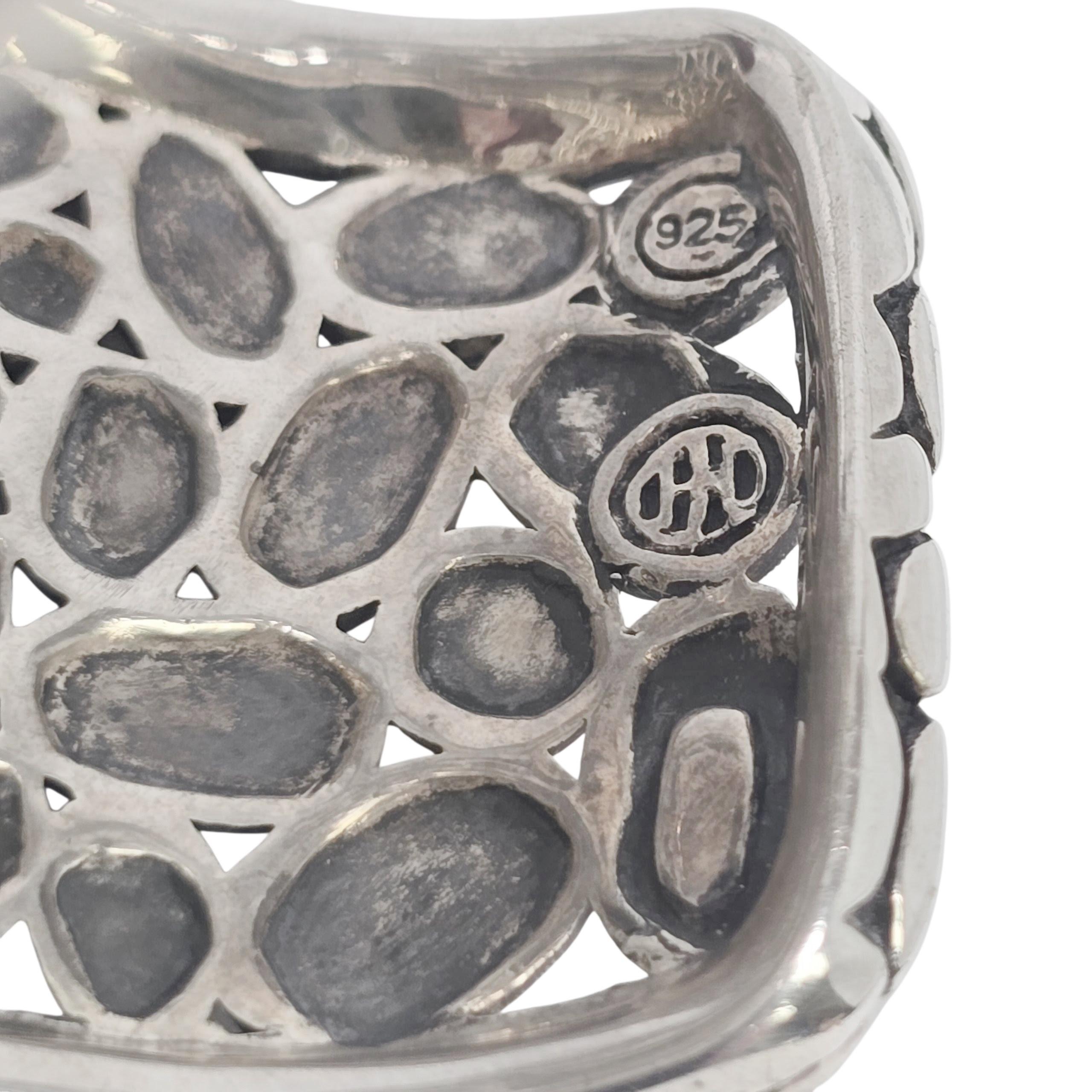 John Hardy Sterling Silver Kali Wide Overlap Cuff Bracelet #22278 For Sale 4