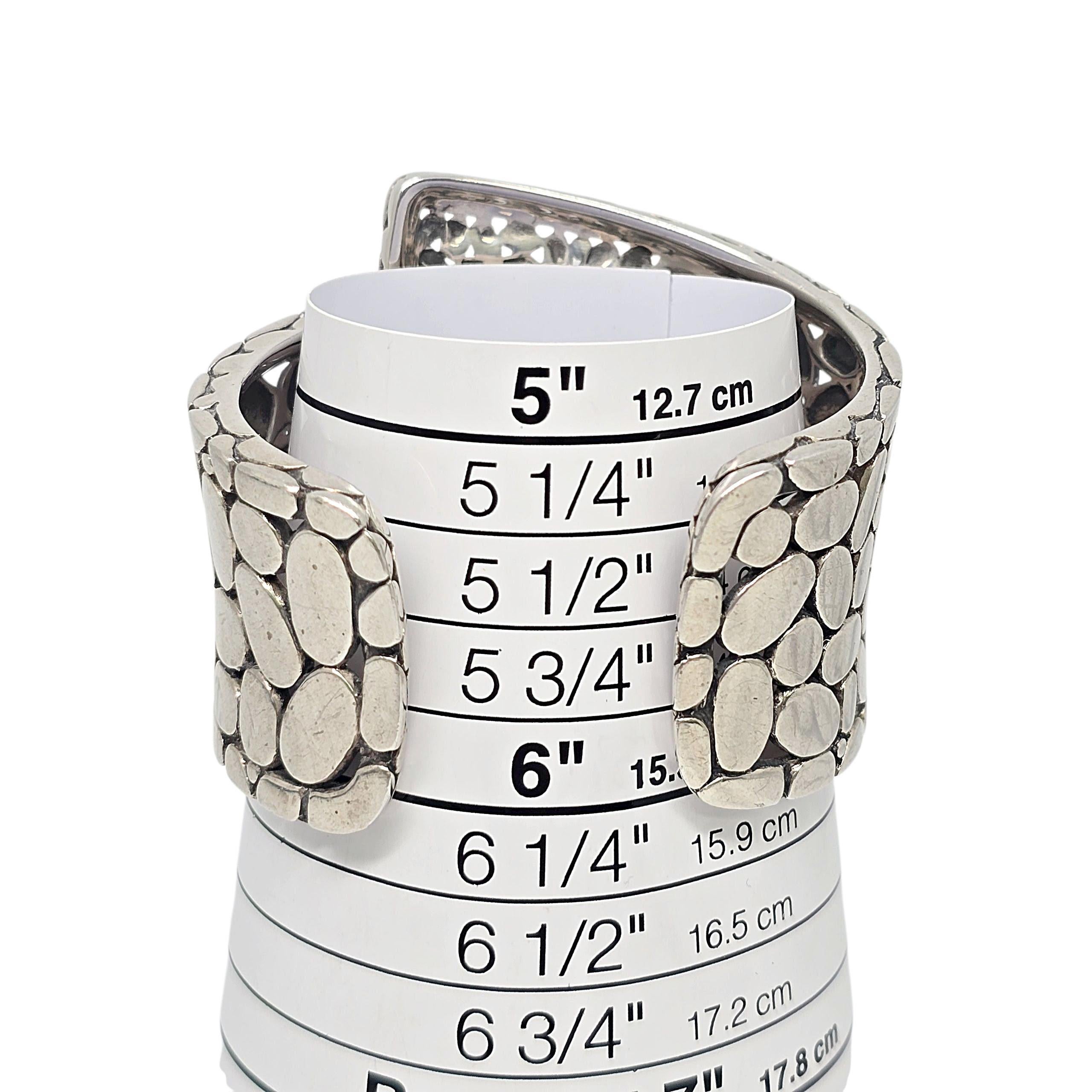 John Hardy Sterling Silver Kali Wide Overlap Cuff Bracelet #22278 For Sale 5