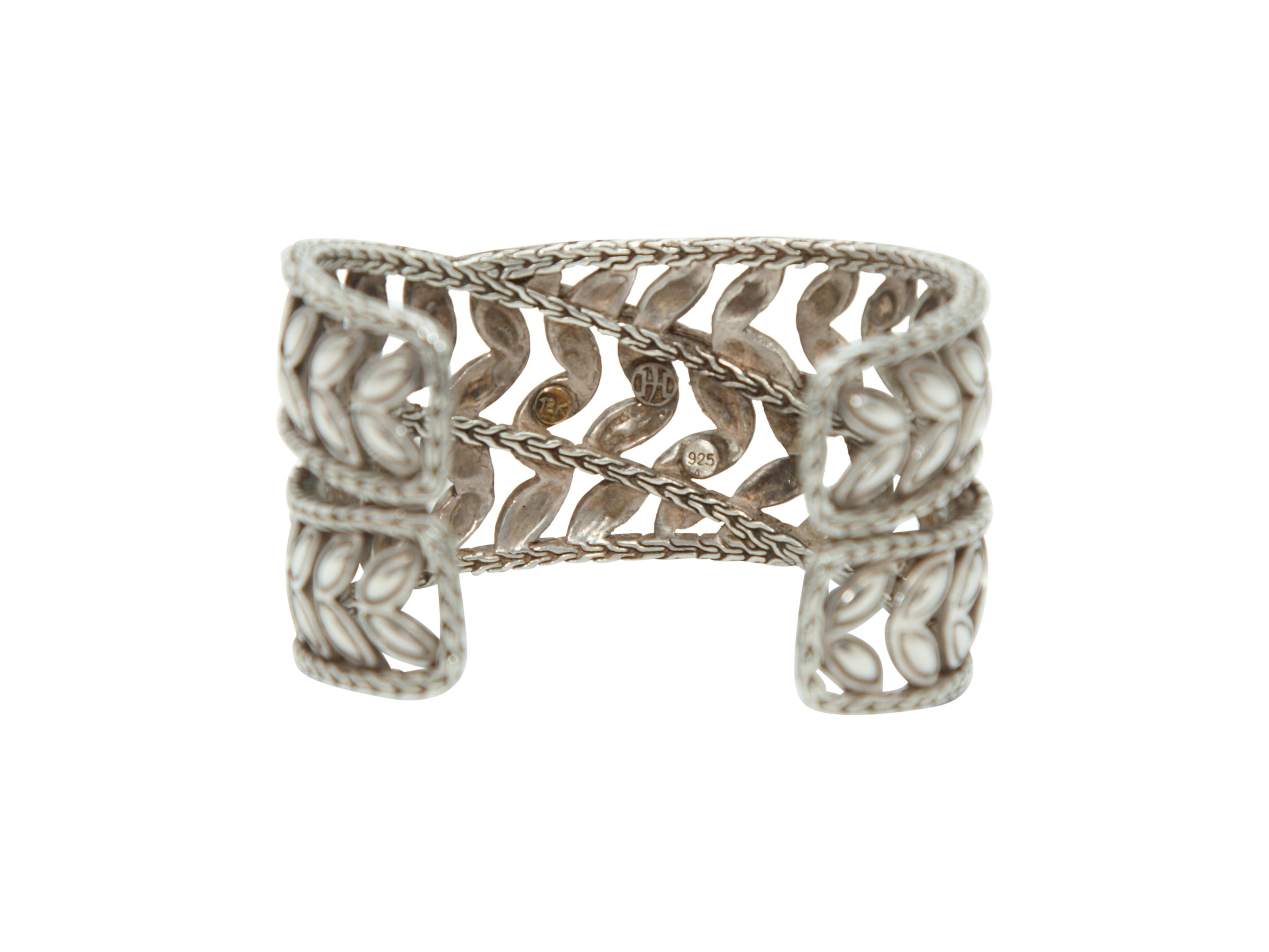 John Hardy Sterling Silver Leaf Cuff Bracelet In Good Condition In New York, NY