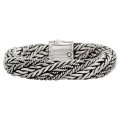 John Hardy Sterling Silver Mullti-Wheat Chain Twisted Bracelet