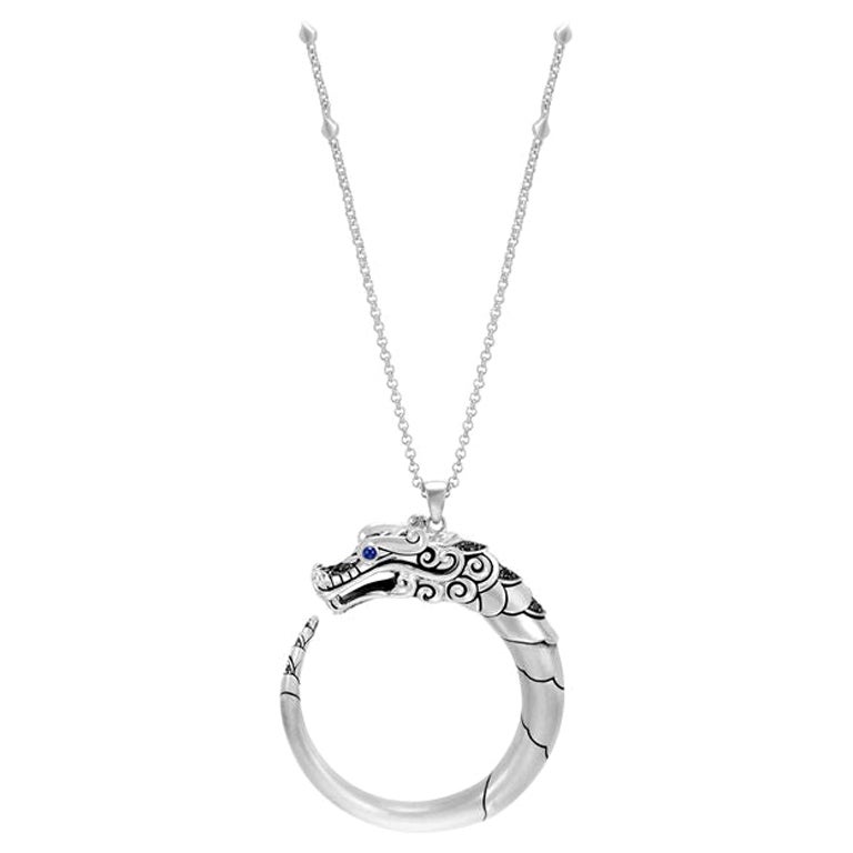 John Hardy Sterlingsilber Halskette mit Naga-D Drachen-Anhänger im Angebot