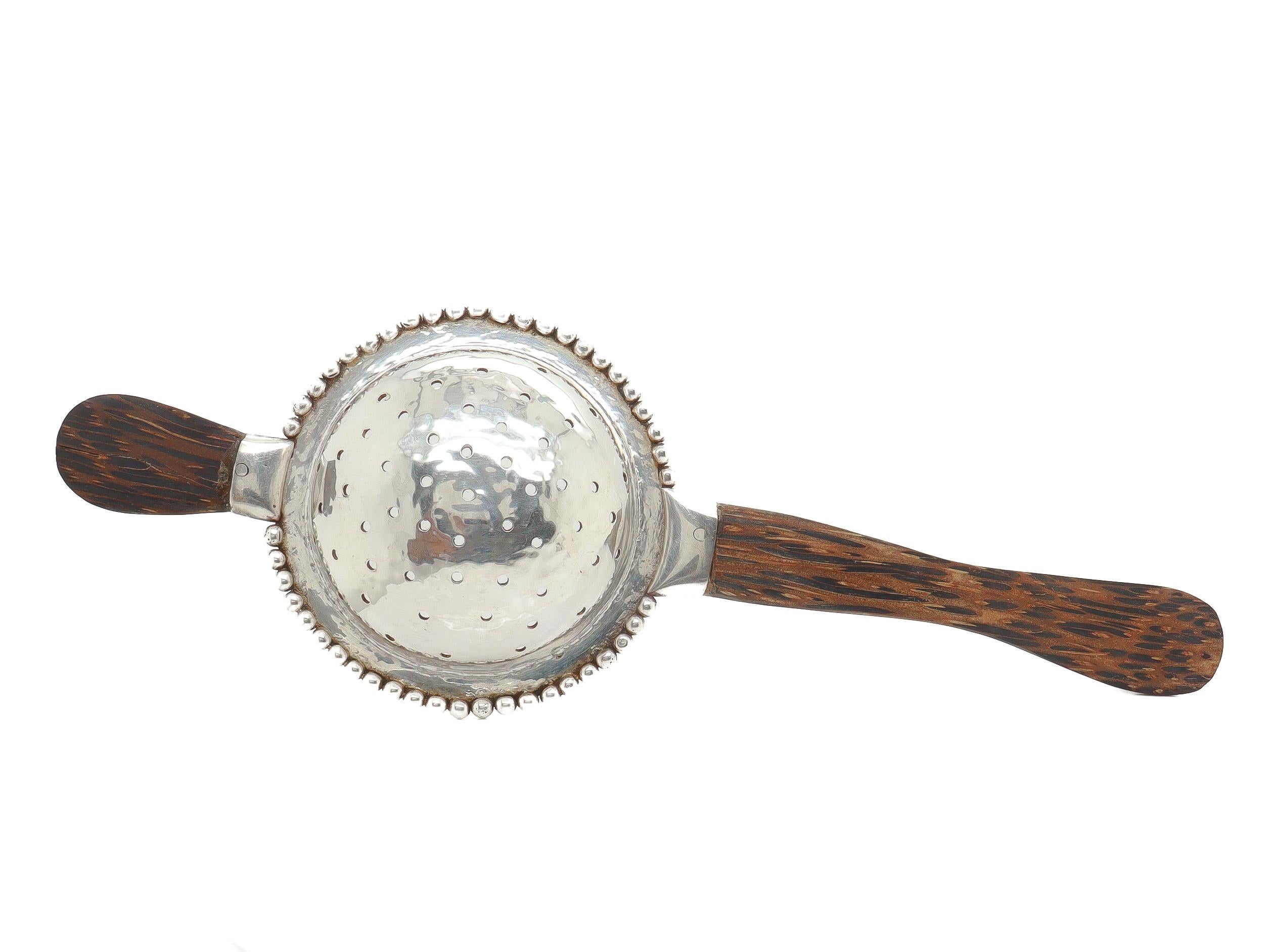 John Hardy, colino da tè in argento sterling e legno di palma In condizioni buone in vendita a Philadelphia, PA