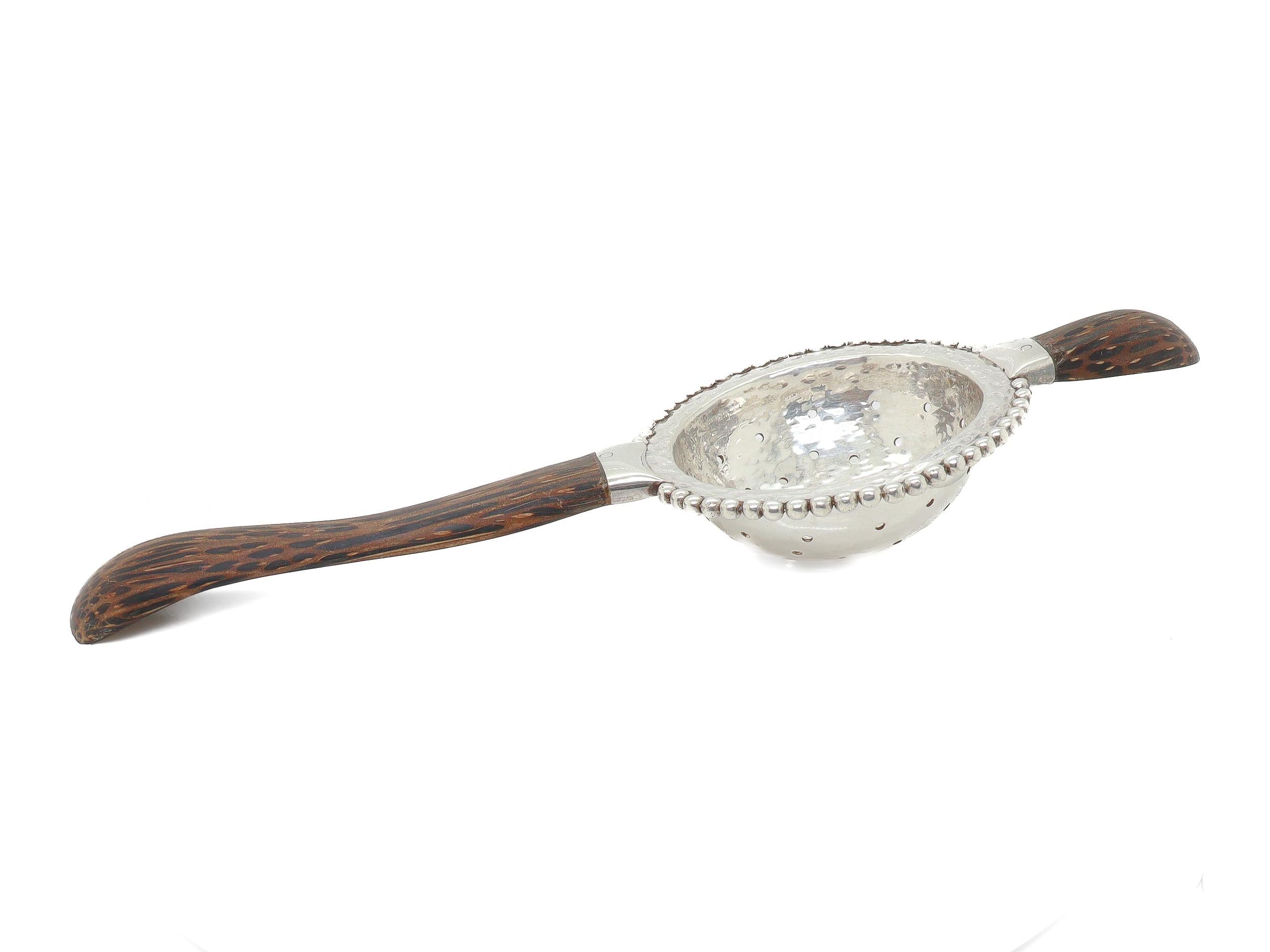 John Hardy, colino da tè in argento sterling e legno di palma in vendita 2