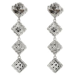 John Hardy Sterling Silver Palu Collection Four Square Drop Earrings