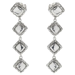 John Hardy Sterling Silver Palu Collection Four Square Drop Earrings