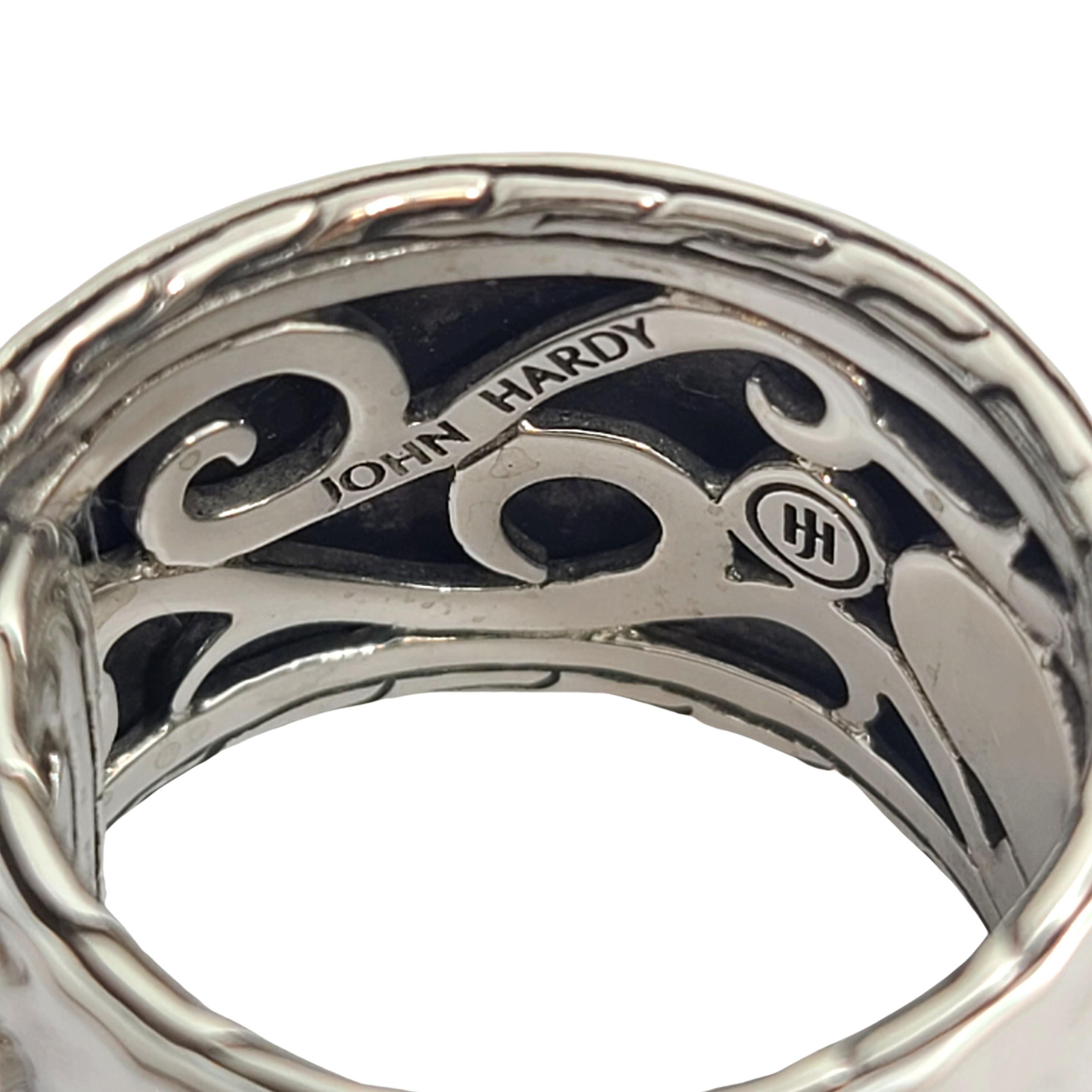 Women's John Hardy Sterling Silver Palu Lava Black Sapphire Overlap Band Ring For Sale