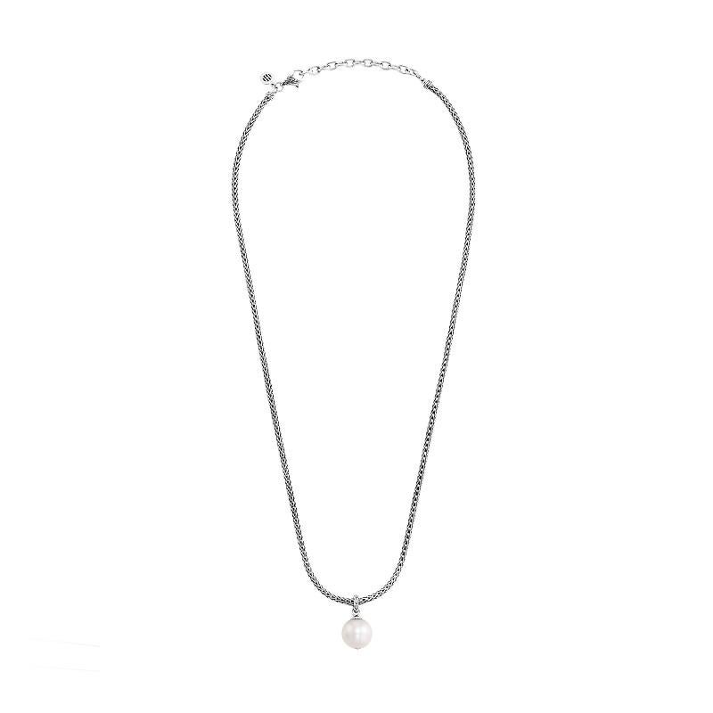 Sterling Silver
White Fresh Water Pearl
Chain measures 2.5mm wide
Pendant measures 12.5mm x 11.5mm
Chain adjustable to 18