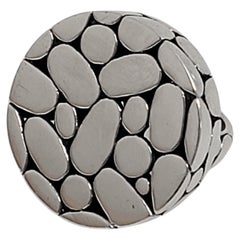 John Hardy Sterling Silver Round Kali Pebble Dot Ring