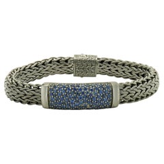 John Hardy Sterling Silver Sapphire Classic Chain Bracelet