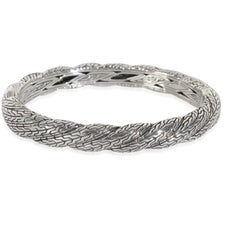 John Hardy Sterling Silver Sapphire Twist Chain Lava Bangle Bracelet