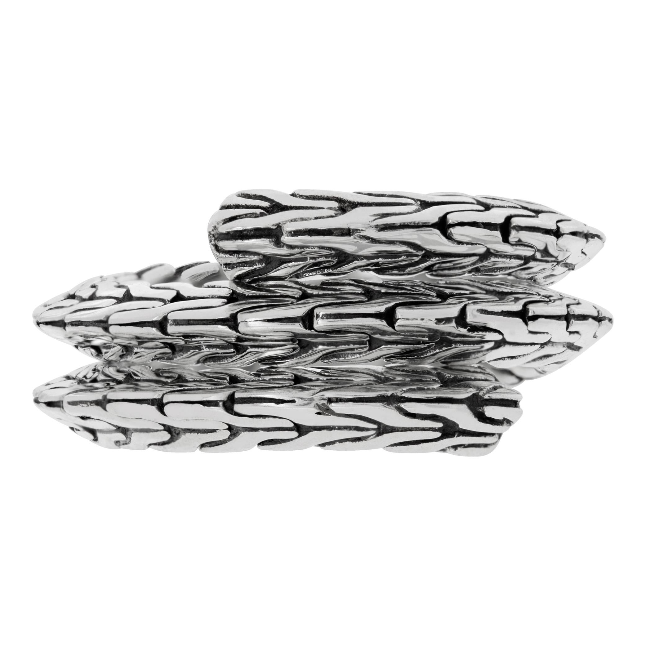 Women's John Hardy sterling silver tiga double coil ring.