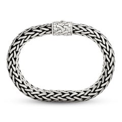 John Hardy Sterling Silver Breites Weizen-Kettenarmband