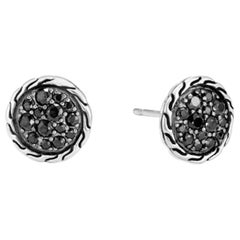 John Hardy Stud Earring with Black Sapphire and Spinel EBS903934BLSBN