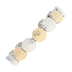John Hardy Bracciale Flex a Tre Stazioni Dot Sterling 1/3 Oro 18 Carati