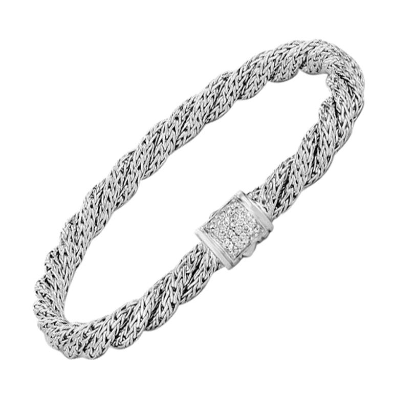 John Hardy Twisted Chain Bracelet with Diamonds BBP996972DIXM For Sale