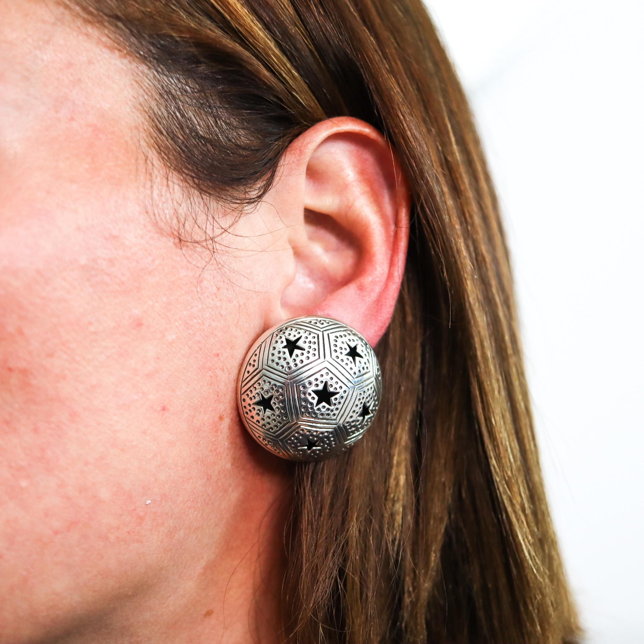 De las mujeres Pendientes con clip John Hardy Vintage Celestial Stars Domed En Plata de Ley 925 en venta